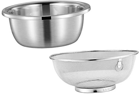 Alipis Cesta De Drenaje Colador De Acero Inoxidable Con Recipiente Para Lavar Arroz Colador De Malla Fina Para Frutas y Verduras Cocina
