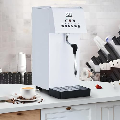 HEIHEIZI Montalatte Multifunzione Professionale da 2500W | Caldaia e Montalatte Automatici da 6L | Display della Temperatura in Tempo Reale | Ugello Vapore a 360° | per Bar/Caffetterie