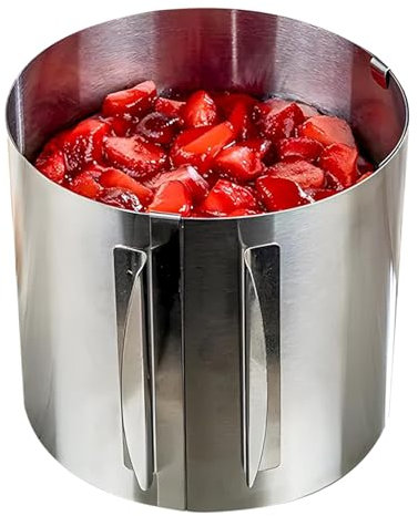 Anillo para tarta, anillo de repostería de acero inoxidable, ajustable, 16-30 cm de diámetro, pulido y escala, perfecto para repostería profesional y casera