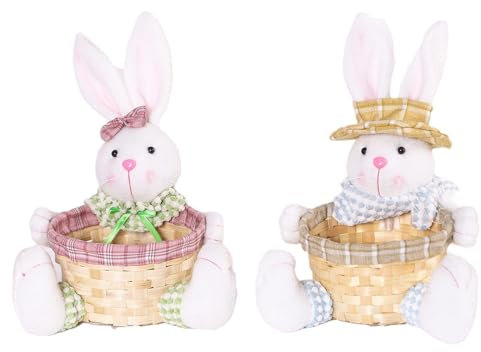 ZWTPGKRD Spielzeugfigur mit Korb, Oster-Miniaturen, Tisch-Schreibtisch-Widgets für Mädchen und Frauen, Heimdekoration, Geschenke