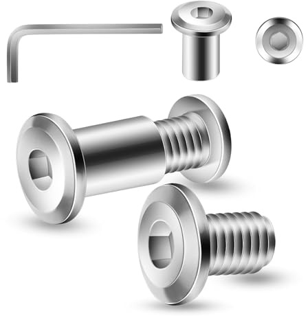 20 pezzi viti di collegamento M6 x 12mm, viti a manicotto, viti per mobili, connettori per mobili connettori per armadi per mobili, armadi (20 x viti per mobili, 20 x dadi a manicotto, 1 x chiave a