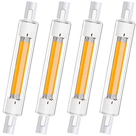 R7S LED 118mm Dimmbar Lampen, Naturweiß 4000K 30W R7S 118mm Glühbirne Ersatz für 300W Halogenstäbe, 3000LM LED-Röhre für Deckenfluter, Leselampen, 360°Abstrahlwinkel, 230V, 4er Pack