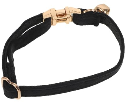 Supvox Katzenhalsband mit Glöckchen Verstellbar aus Samt mit Goldener Schnalle für Kleine Katzen und Kätzchen Weiches Stoffhalsband als Geschenk