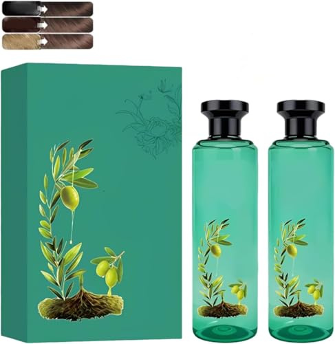 Long-Lasting Botanical Essential Oil Hair Dye, Mild Formula Long Lasting Hair Dye Set, Plant-Based Hair Color for Gray Coverage, for all Hair Types (Dark Brown)