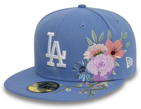 New Era Los Angeles Dodgers Floral MLB 59Fifty Berretto Chiuso per Uomini e Donne, Blu, 7.375