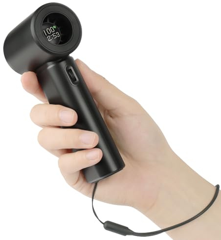 AUAUY Portátil Mano Plegable, 100 Velocidades, 3600mAh, Pantalla LED, Negro | Recargable USB C Ventilador de Mano, Mini Ventilador Plegable de Escritorio con Pantalla LED, para Viajes, Exterior y Oficina