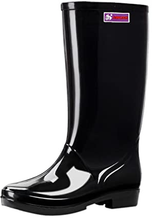 Genérico Botas De Agua Mujer Caña Alta, Botas De Goma Mujer, Antideslizante Ligero Impermeables Talla Grande Galochas Holgados Cómodo Monocromo Casual Moda Botas Adecuado Para Clima Frío