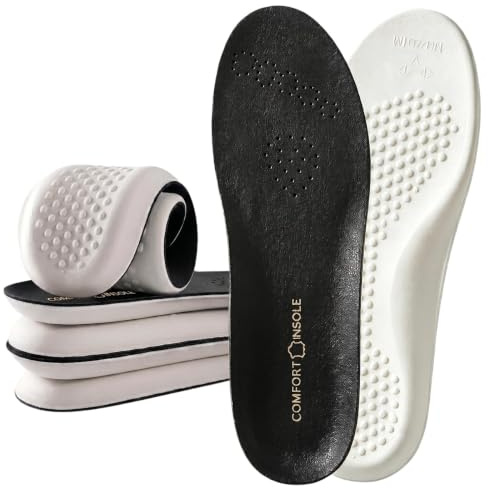 SOLO ACTFIT Semelles Chaussures en Cuir Confort Latex Hommes Femmes Amortissante Memoire Forme Anti Odeur Respirantes Orthopédiques Soutien Voûte Soulage Douleur Fascite Plantaire Pieds Plats