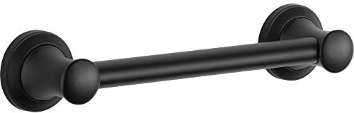 Delta Faucet 41712-BL Transitional Concealed Screw ADA-Compliant Decorative Grab Bar, 12 inch, Flat Black