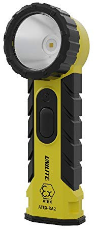 Unilite ATEX-RA2 Prosafe Zone 0 Intrinsically Safe CREE LED Right Angle Torch IP54 | 350 Lumen | 4 x AA Batteries | 6.5 to 13 Hours Run Time