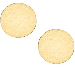 My Gold Damen Mädchen Ohrringe Ohrstecker 375 Gelbgold (9 Karat) Rund Ø 6mm Platten Eismatt Justina