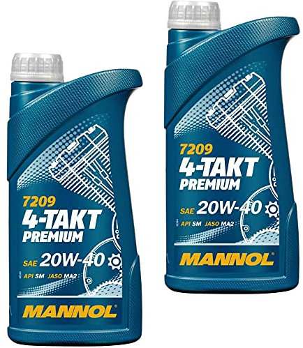 QR-Parts Set 85451996 MN7209-1 2x MANNOL 1 Liter 7209 4-Takt Premium Motorradöl API SM JASO MA2