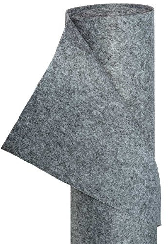 HaGa® Filz Bastelfilz Filzstoff Dekostoff Filzwolle 1,5m Br. (Meterware) in grau mit 300g/m² - flexibel - einfache verarbeitung - sehr stabil