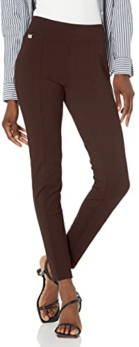 Zac & Rachel Pull on Ankle Pant with Metal Tab Pantaloni Casual, Marrone Cioccolato, M Donna