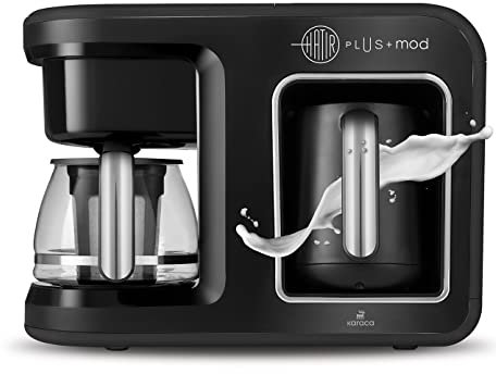 Karaca Hatır Plus Mod 5 in 1 Essential Machine à café noir chrome, 1400 watts, Préparer du café turc, du café filtre ou du thé, Préparer des boissons lactées et faire bouillir du lait