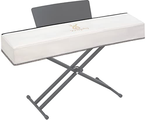 Zreephy Copertura antipolvere per tastiera pianoforte con apertura a cerniera, design antipolvere, compatibile con pianoforti digitali Yamaha P35 P45 P48 P71 P85 P95 P105 P115 P125 (bianco sporco)