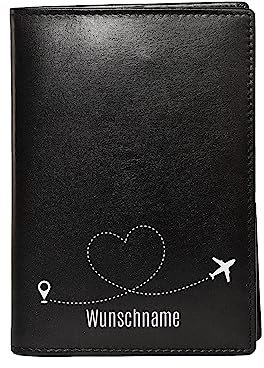 Menzo personalisierte Reisepasshülle aus echten Leder, Passhülle mit RFID-Schutz Reisepassetui mit Namen, Geschenk für Damen und Herren, mit Geschenkbox