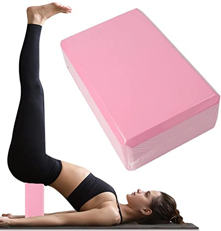 Gusengo Premium EVA Foam Yoga Blocks, Non-Slip, Lightweight, Pink