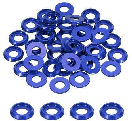 QUARKZMAN Rondelle Conica M6, Diametro Foro 6mm/0.24, Guarnizioni Alluminio Rondella Testa Tazza Vite Rc/Fpv/Pc/Drone/Accessori Meccanici Parti Modello, Pz40 (Blu Scuro)