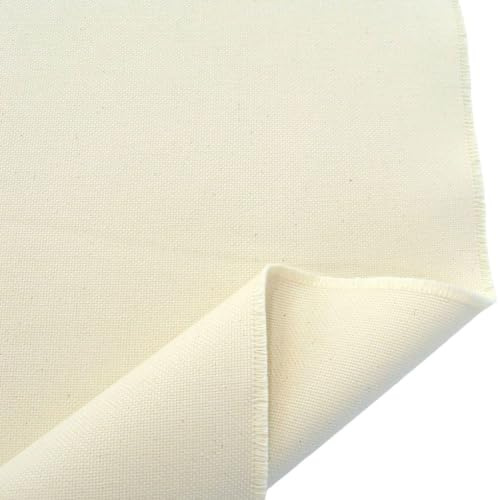 TOLKO Canvas unbehandelte ROH-Baumwolle 172cm breit | mittelschwerer Baumwollstoff naturfarben als Polsterstoff Dekostoff | Stoffe zum Nähen Meterware Baumwolle Stoff Canvasstoff