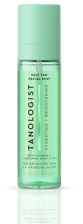 Tanologist Self-Tan Hydrating & Brightening Face Mist 100ml, Dermatologist Tested, Buildable Natural Glow, Maintains Skin Barrier, Quick-Drying Micromist for Flawless Tanning