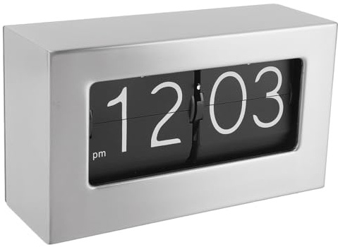 ciciglow Auto-Flip-Uhr, 12-Stunden-Desktop- oder Wandmontage, Retro-Stil, Klares Display, Flip-Down-Uhr für Schlafzimmer, Arbeitszimmer, Büro