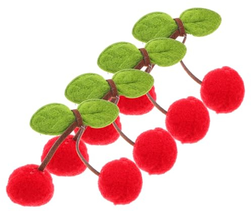 Didiseaon 4pièces Lot De Pinces à Cheveux Cerises Pour Frange Latérale Accessoires Cheveux Filles Pinces Adolescentes