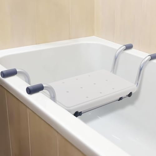 Sedile per vasca da bagno, estraibile 72-82 cm, portata 136 kg, sedile regolabile per vasca da bagno, accessori confortevoli