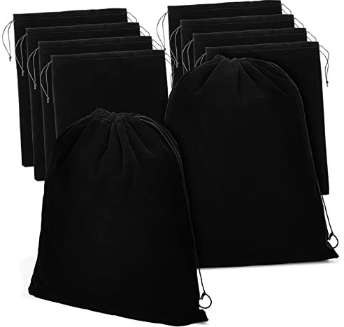 Paquet à Cordon en Flannelette Noirs 10 Pièces 30x40cm