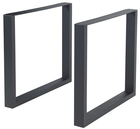[en.casa] Tischgestell Makers 2er Set Tischbeine Metall für Esstisch Schreibtisch 72 x 80 cm Tischfüße höhenverstellbar Tischuntergestell Schwarz
