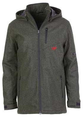 Bayerwald Lodenjacke Katschberg – Robuste, geräuscharme Jagd- und Freizeitjacke mit abnehmbarer Kapuze und mehreren Taschen (DE/NL/SE/PL, Alphanumerisch, M, Regular, Regular, tanne)