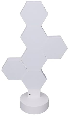 Yanmis 6er-Pack LED-Wandpaneele mit Sechseckigen Lichtern, RGB-Gaming-Lichter mit Musiksynchronisierung, Unterstützung für Tuya-App, Stimme, Fernbedienung, Sechseckige Modulare Lichter