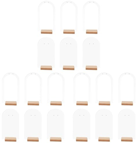 Healeved Porta Orecchini Organizer Da Tavolo Con Base Stabile in Legno Acrilico Espositore Per Orecchini E Gioielli Da Casa Negozio Vetrina Dimensioni 5.71X3.15X2.95 Pollici