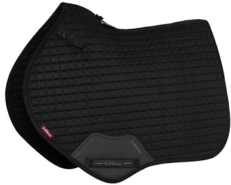 LeMieux Suede Close Contact Square Saddle Pad - English Saddle Pads for Horses - Equestrian Riding Equipment and Accessories - Black - Large