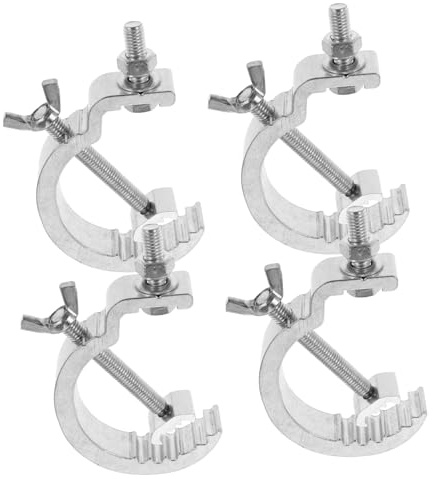 minkissy 4pcs Stage Light Clamp Hooks Metal Light Clamps for Dj Par Spotlights with 17mm Wide Thickened Design and Safety Protection for Truss Stage Lighting Accessories
