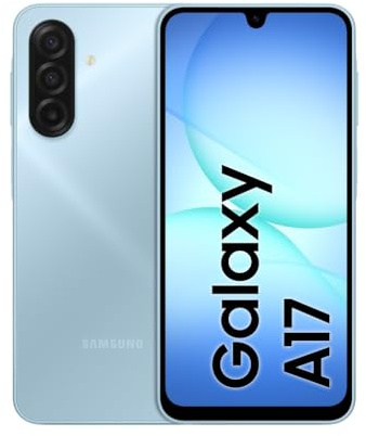 Samsung Galaxy A17, 3 anni di Garanzia del produttore, Android 15, Display Super AMOLED 6.7, 4GB RAM, 128GB, Batteria 5.000 mAh, Resistenza IP54, Memoria espandibile, Light Blue [Versione Italiana]