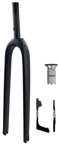 BSFHQS Fourche Rigide en Fibre De Carbone Fourche Avant pour Vélo Gravel 26 27.5 29 700C Universelle, Frein À Disque, Tube Droit/Conique, 9 * 100mm QR, pour VTT/Vélo De Route(Straight)