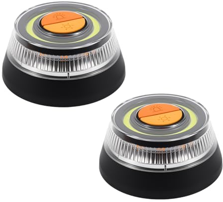 AOHEWEI V16 Warnleuchte mit – Magnetfuß für Autodach, 360° LED Blinklicht Wasserdicht IP54 – Ersatz für Warndreieck, geeignet für Auto, Motorrad, Wohnmobil & LKW (2 Stück)