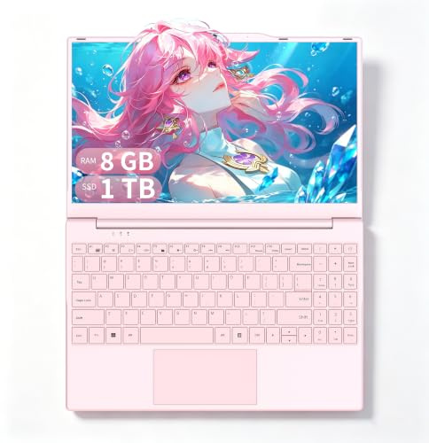 Amita Portátil 14 Rosa Pastel con procesador N5100 (hasta 2.9 GHz), 16GB RAM DDR4, 1TB SSD NVMe, pantalla IPS FHD 1920x1080, batería 5000mAh y botón físico privacidad webcam. (16GB RAM + 1TB SSD)