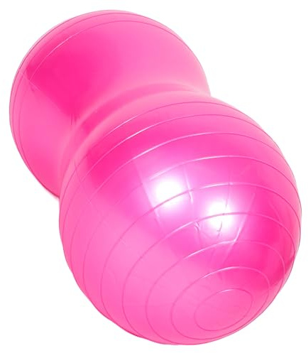 MUSISALY Boule d'exercice de Cacahuète Rouge Fuchsia en PVC Anti-éclatement, Ballon de Fitness Multifonction avec Pompe, Soutien Grossesse et Rééducation Musculaire, Massage Corporel