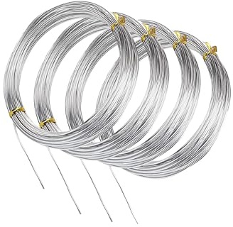 IOIUSKKU Tillverkning av dockor, skelettlindning, bezel, konstnärlig användning av aluminiumtråd, böjbar smyckestillverkning och blomsterprojekt, smyckestråd, metallsnöre, snöre