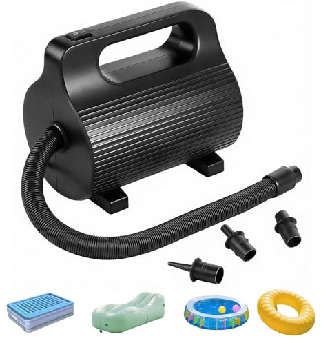 Electric Pump for Inflatables, 400W-600W Electric Air Pump Inflatable, Quick-Fill Inflator Deflator with 4 Sizes Nozzle, Portable Air Track Pump for Pool Float Raft Gymnastics Track Mat