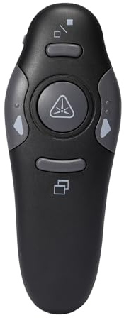 VELATEMOR Presentador Inalámbrico con Puntero Láser Rojo, Volteador de Páginas de 2,4 GHz para Presentaciones de PowerPoint, Rango de Control de 98 Pies, Plug and Play para Confer
