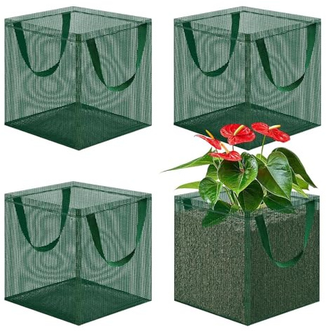 Generisch Cesto per piante acquatiche, 4 cestini per piante in rete, vaso per laghetto da giardino, per acquari, laghetti, giardini, piante di ninfee, terriccio e