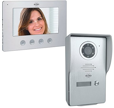 ELRO DV477W Video Türsprechanlage mit Farbdisplay, Kamera mit Nachtsicht, 4-Draht Technik, 16 Klingeltöne, Grau, One Size, 1 Familie