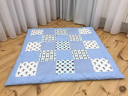Krabbeldecke Patchwork Decke Spieldecke Babydecke 125x125 cm