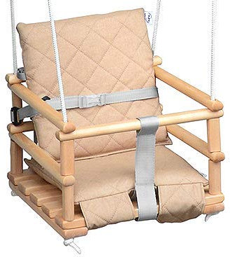 Holz Babyschaukel, Kinderschaukel, Schaukel für Kinder Schaukel 3 in 1 + SICHERHEITSGURT, Kleinkindschaukel, Baby schaukel und Schaukelsitz, Kinder schaukel Holz Indoor Outdoor (Beige)