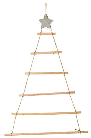 WBTY - Árbol de pared para colgar en la pared de Navidad, cuerda de madera, para dormitorio, salón, color madera