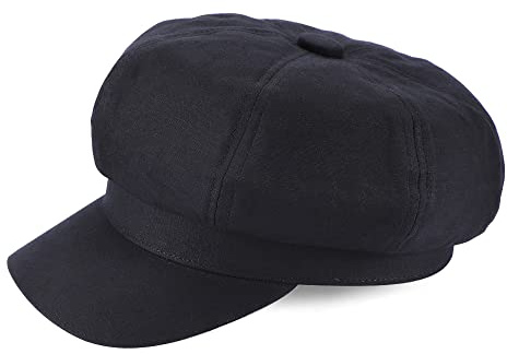 Newsboy Cabbie Baker boy hat Beret Cap for Women Fashion Pageboy Visor Paperboy Hat Fisherman's Sailor Fiddler Hat Autumn Adjustable,Black