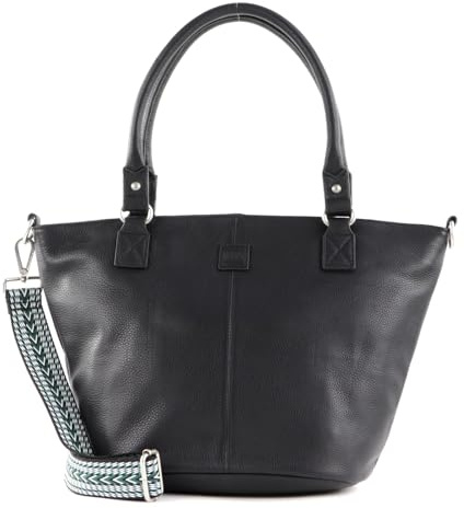 FREDsBRUDER Triangle Shopper Tasche Leder 42 cm, Schwarz, (Einheitsgröße)